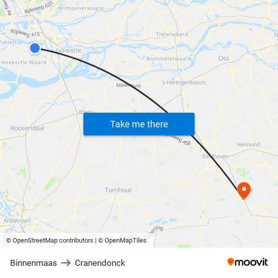 Binnenmaas to Cranendonck map