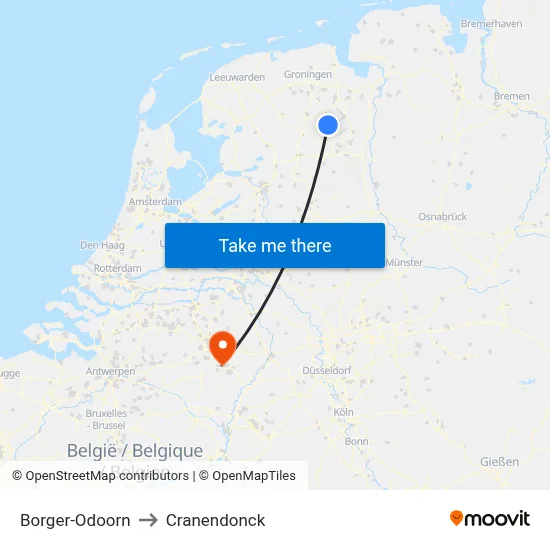 Borger-Odoorn to Cranendonck map