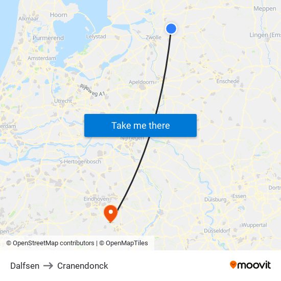 Dalfsen to Cranendonck map