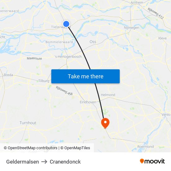 Geldermalsen to Cranendonck map