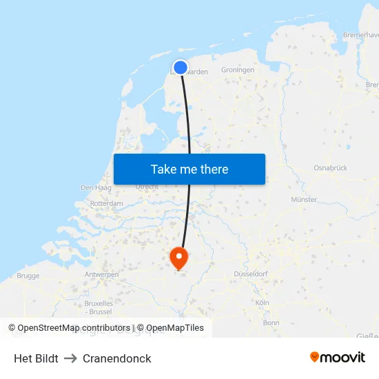 Het Bildt to Cranendonck map