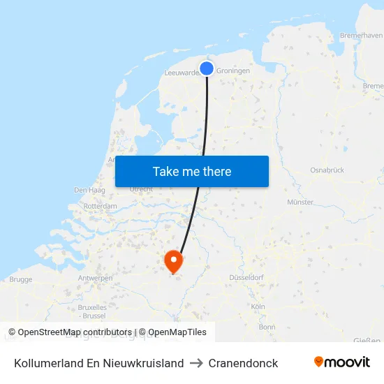 Kollumerland En Nieuwkruisland to Cranendonck map