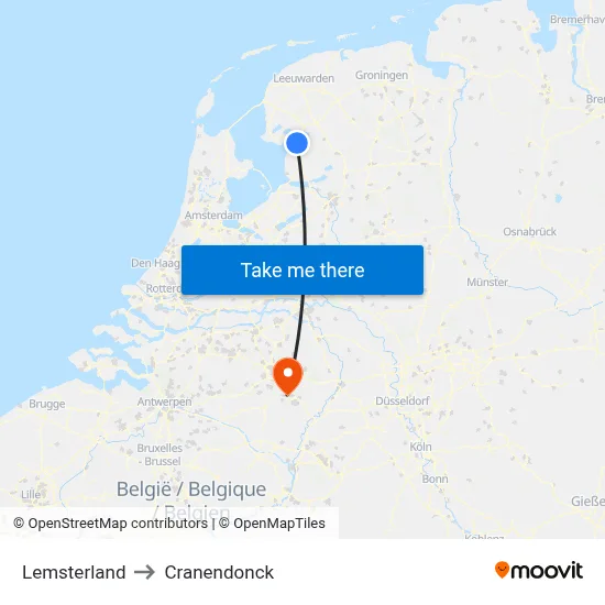 Lemsterland to Cranendonck map