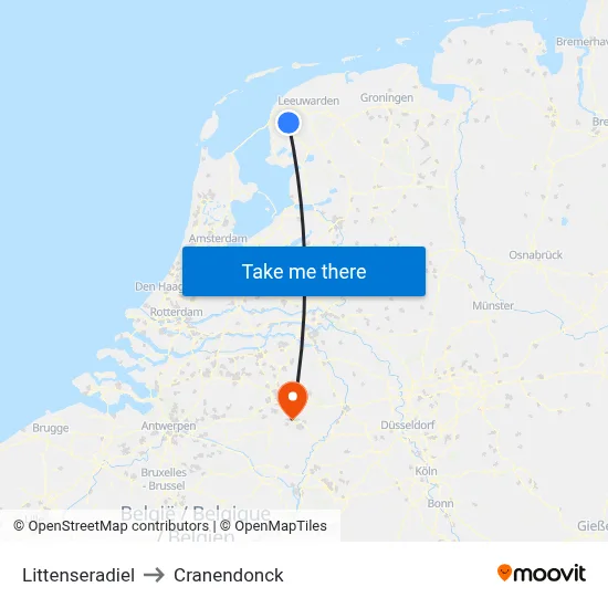 Littenseradiel to Cranendonck map