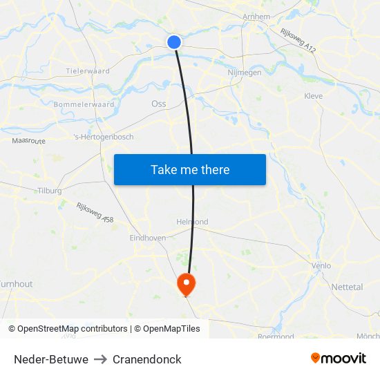 Neder-Betuwe to Cranendonck map