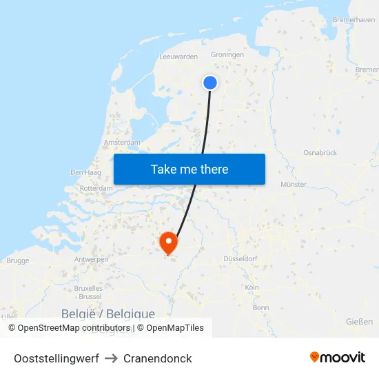 Ooststellingwerf to Cranendonck map