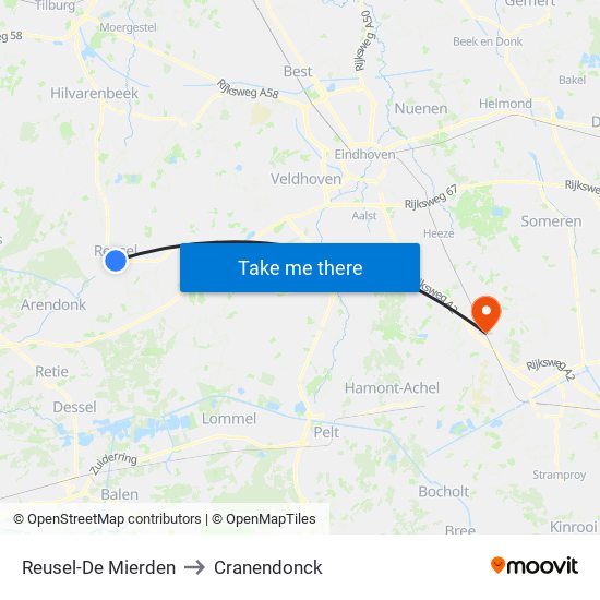 Reusel-De Mierden to Cranendonck map