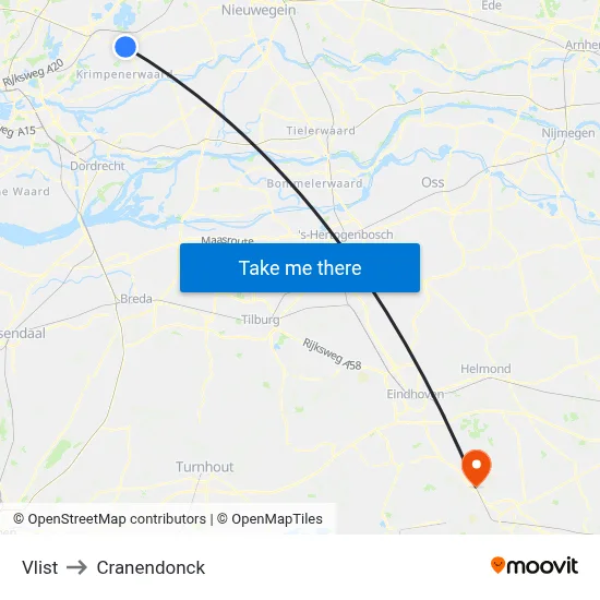 Vlist to Cranendonck map