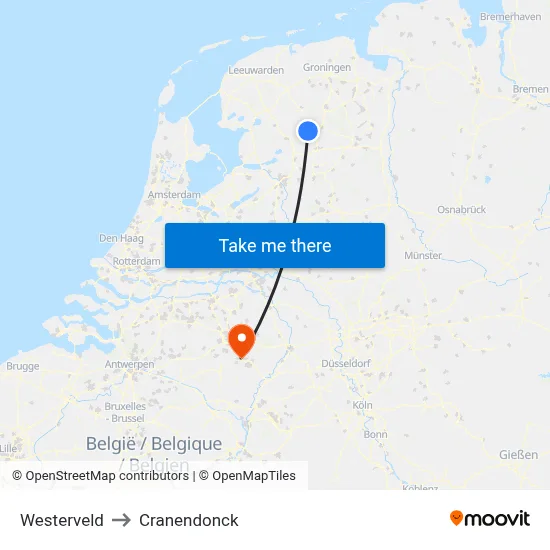 Westerveld to Cranendonck map
