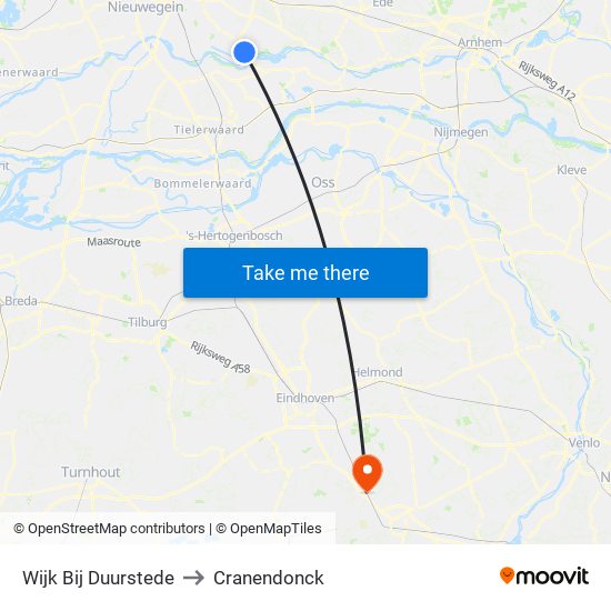 Wijk Bij Duurstede to Cranendonck map