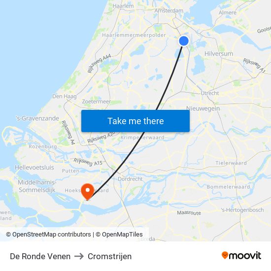 De Ronde Venen to Cromstrijen map