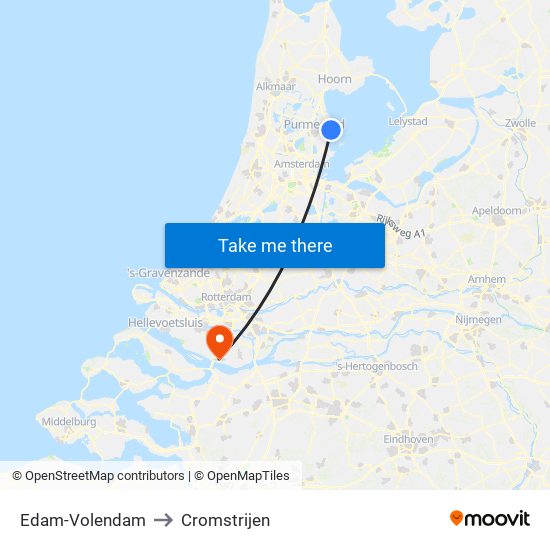Edam-Volendam to Cromstrijen map