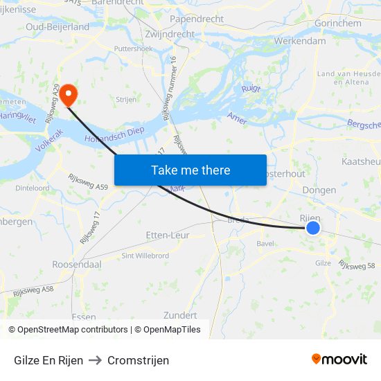 Gilze En Rijen to Cromstrijen map