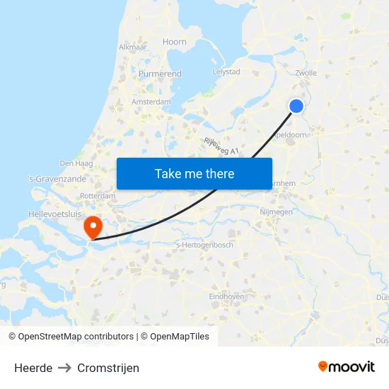 Heerde to Cromstrijen map