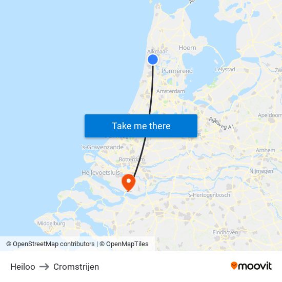 Heiloo to Cromstrijen map