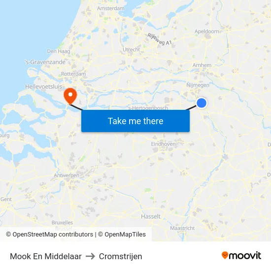 Mook En Middelaar to Cromstrijen map