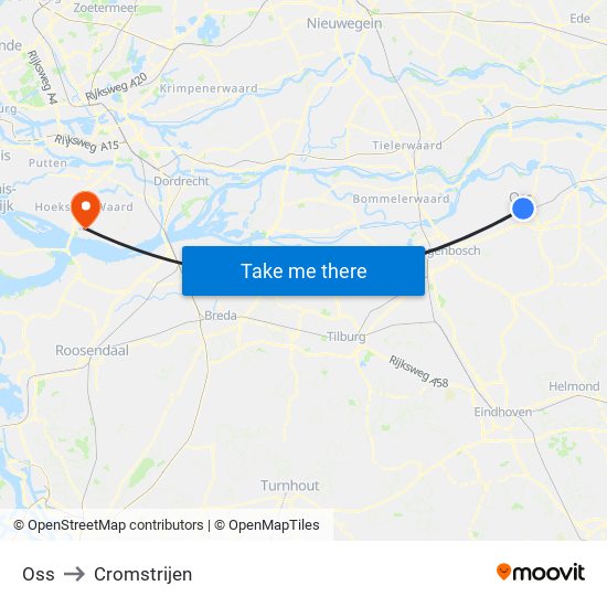 Oss to Cromstrijen map