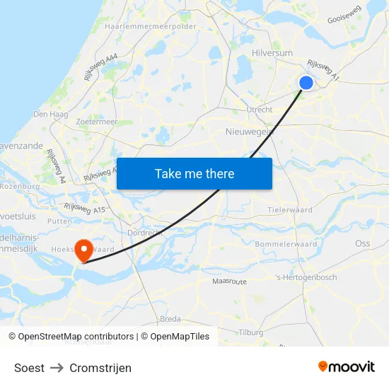 Soest to Cromstrijen map