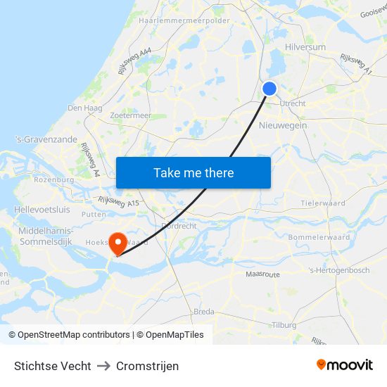 Stichtse Vecht to Cromstrijen map