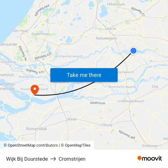 Wijk Bij Duurstede to Cromstrijen map
