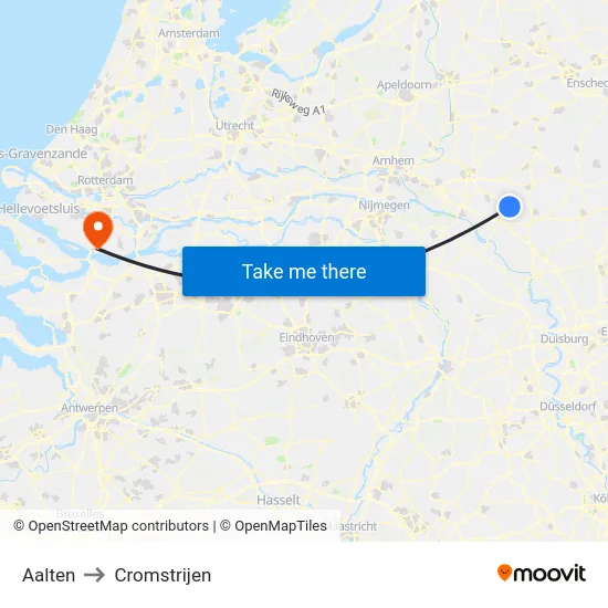 Aalten to Cromstrijen map