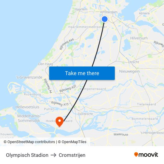 Olympisch Stadion to Cromstrijen map