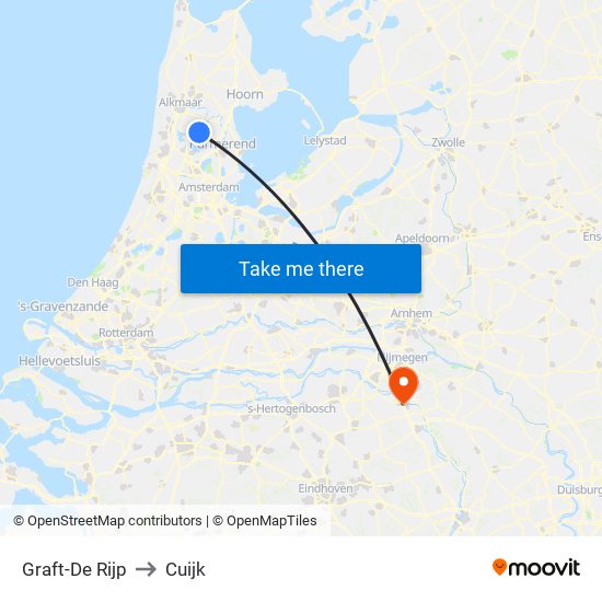 Graft-De Rijp to Cuijk map