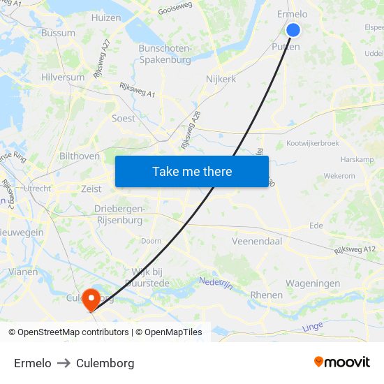 Ermelo to Culemborg map