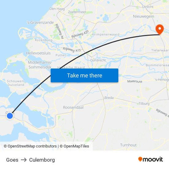 Goes to Culemborg map
