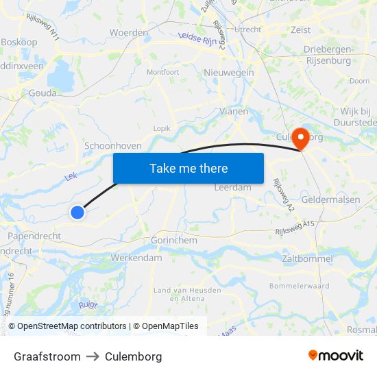 Graafstroom to Culemborg map