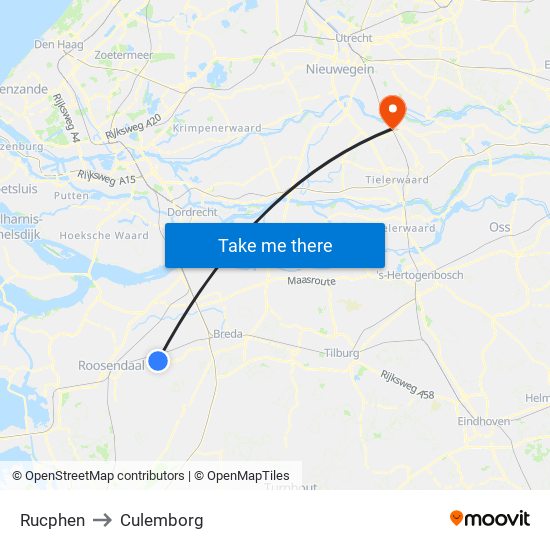 Rucphen to Culemborg map