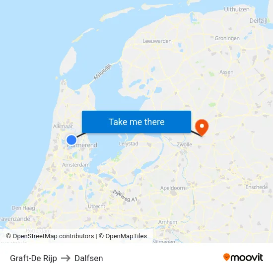 Graft-De Rijp to Dalfsen map