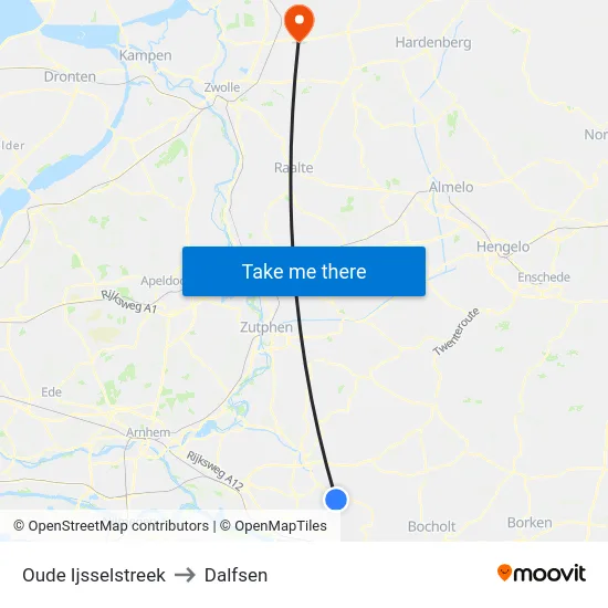 Oude Ijsselstreek to Dalfsen map