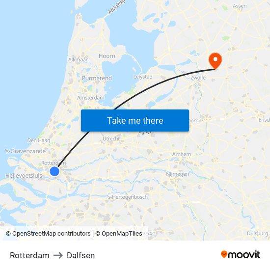 Rotterdam to Dalfsen map