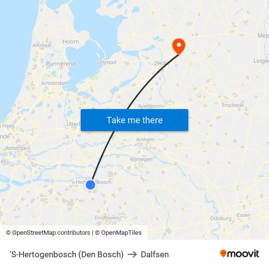 'S-Hertogenbosch (Den Bosch) to Dalfsen map