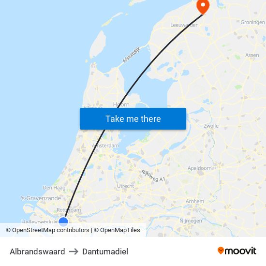 Albrandswaard to Dantumadiel map