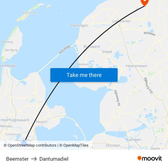 Beemster to Dantumadiel map