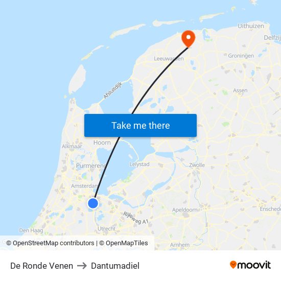 De Ronde Venen to Dantumadiel map