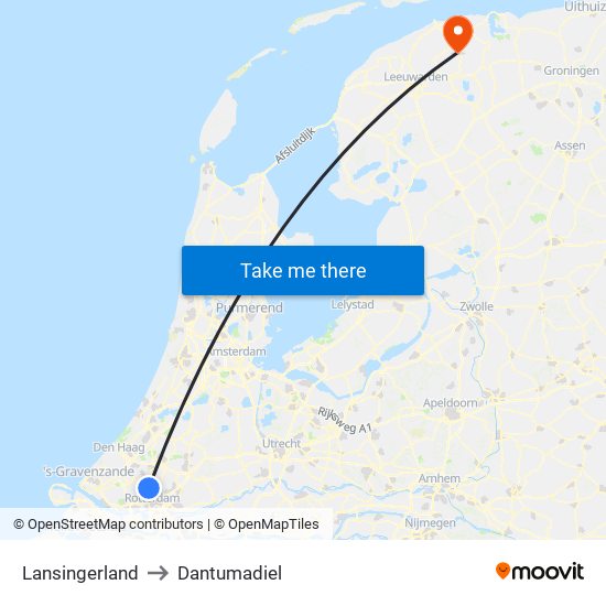 Lansingerland to Dantumadiel map