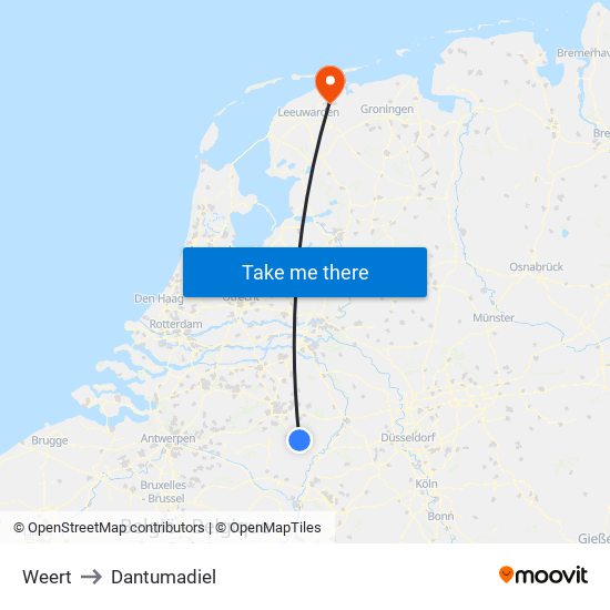 Weert to Dantumadiel map