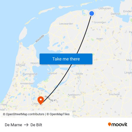 De Marne to De Bilt map