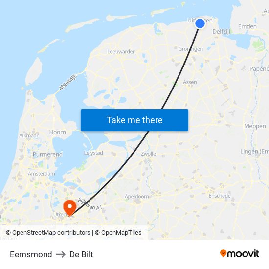Eemsmond to De Bilt map