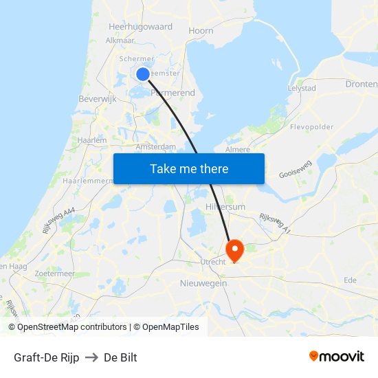 Graft-De Rijp to De Bilt map