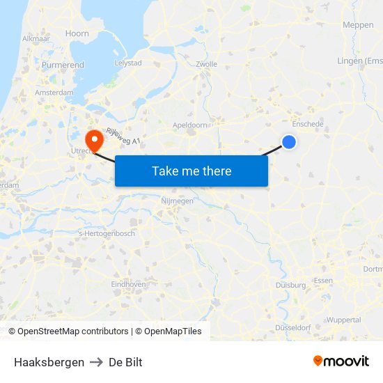 Haaksbergen to De Bilt map