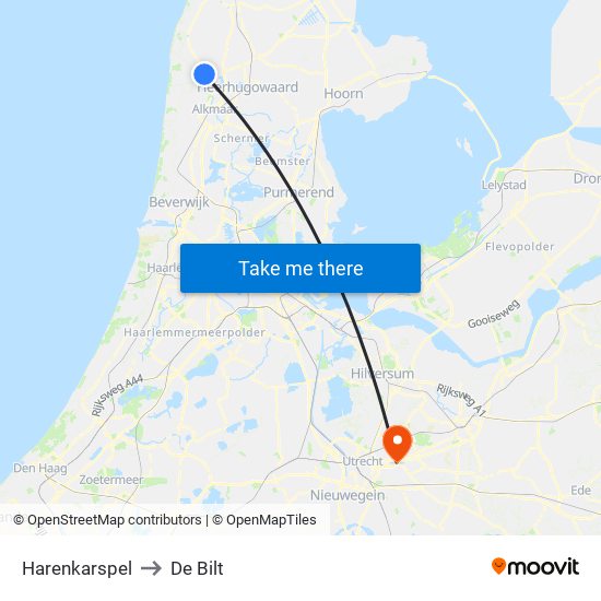 Harenkarspel to De Bilt map