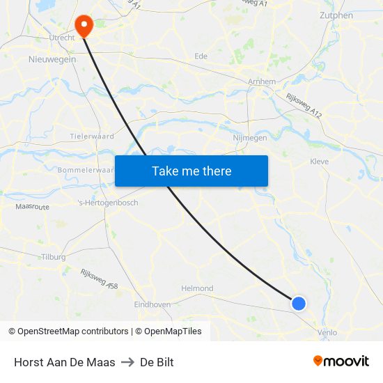 Horst Aan De Maas to De Bilt map
