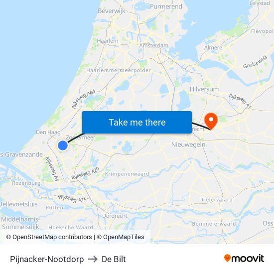 Pijnacker-Nootdorp to De Bilt map