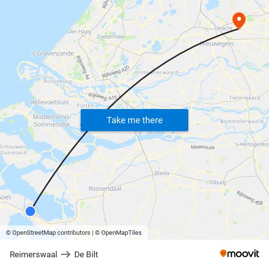 Reimerswaal to De Bilt map