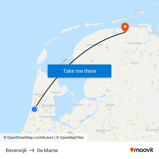 Beverwijk to De Marne map