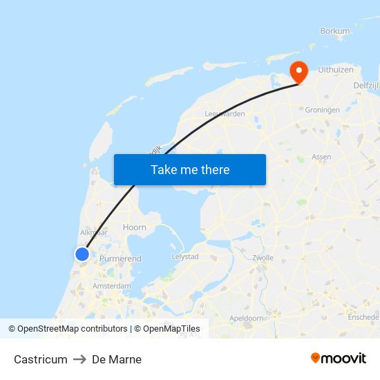 Castricum to De Marne map